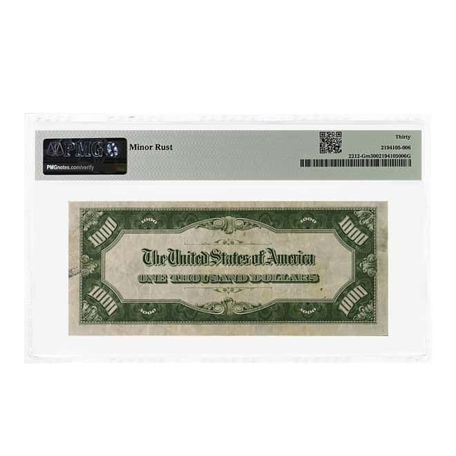 1934 $1000 Federal Reserve Currency Note Chicago PMG VF 30 (Minor Rust)