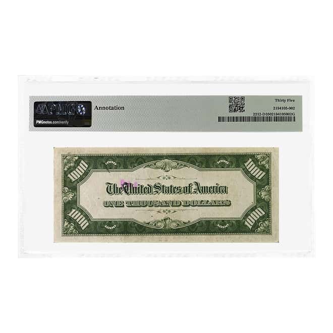 1934 $1000 Federal Reserve Currency Note Cleveland PMG VF 35 (Annotation)