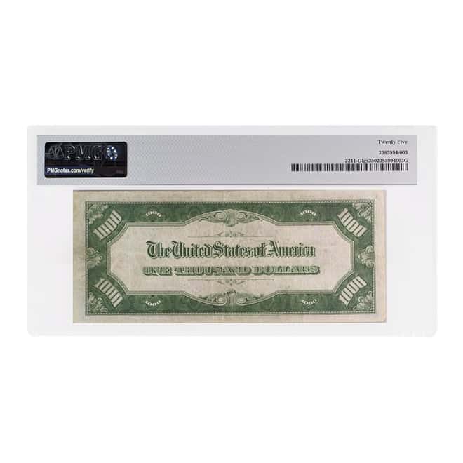 1934 $1000 Federal Reserve Note Chicago Light Green PMG VF 25