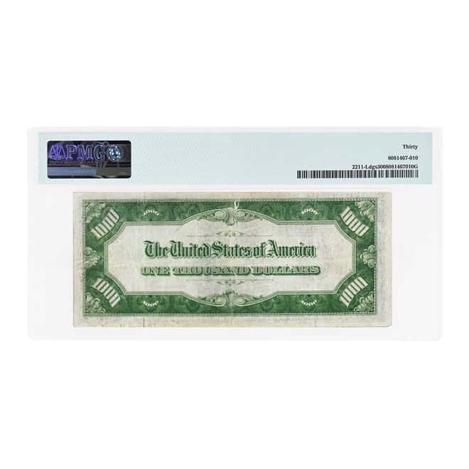 1934 $1000 Federal Reserve Note San Francisco PMG VF 30