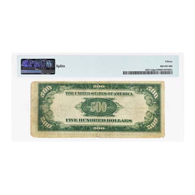 1934 $500 Federal Reserve Currency Note Chicago PMG F 15 (Splits)