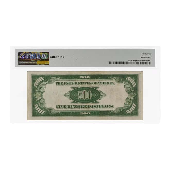 1934 $500 Federal Reserve Currency Note New York PMG VF 35 (Minor Ink)