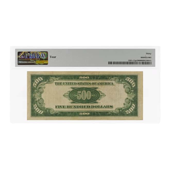 1934 $500 Federal Reserve Currency Note Philadelphia PMG VF 30 (Tear)
