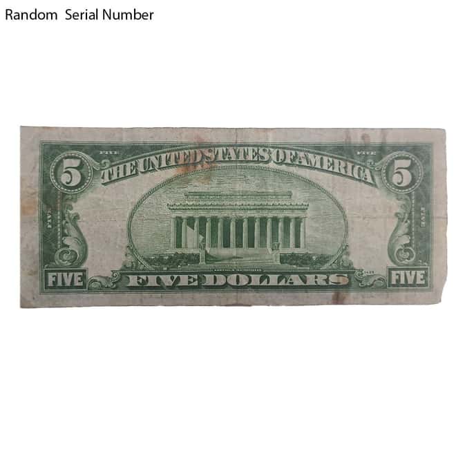 1934 $5 Federal Reserve Currency Note Cull