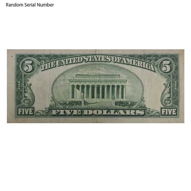 1934 $5 Silver Certificate Currency Note Avg Circ