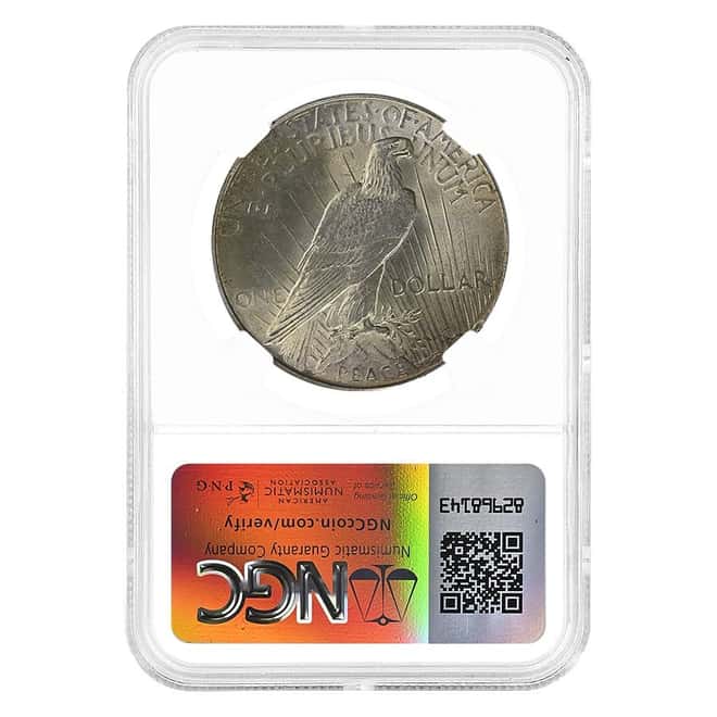 1934 Peace Silver Dollar $1 NGC MS 62