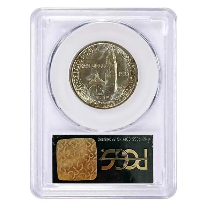 1935-S San Diego Half Dollar 90% Silver Commem PCGS MS 66