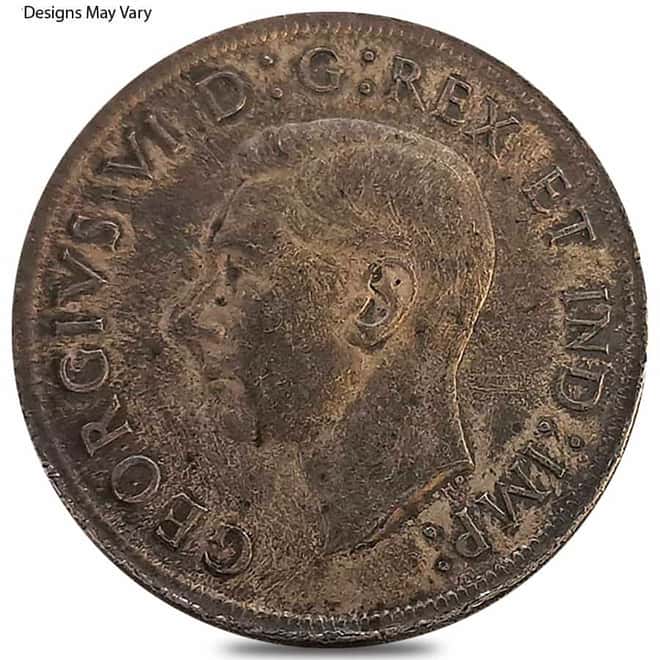 1935-1957 Canada Silver Dollar Avg Circ (.800 Fine)