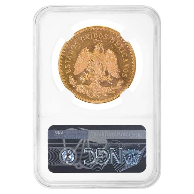 1946 Mexico 50 Pesos Gold Coin NGC MS 64*