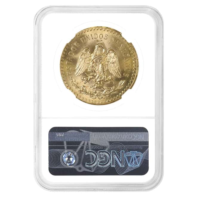 1946 Mexico 50 Pesos Gold Coin NGC MS 65