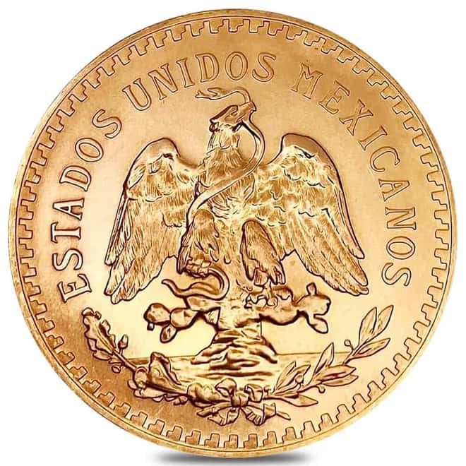 1947 Mexico 50 Pesos Gold Coin New Dies Restrike BU