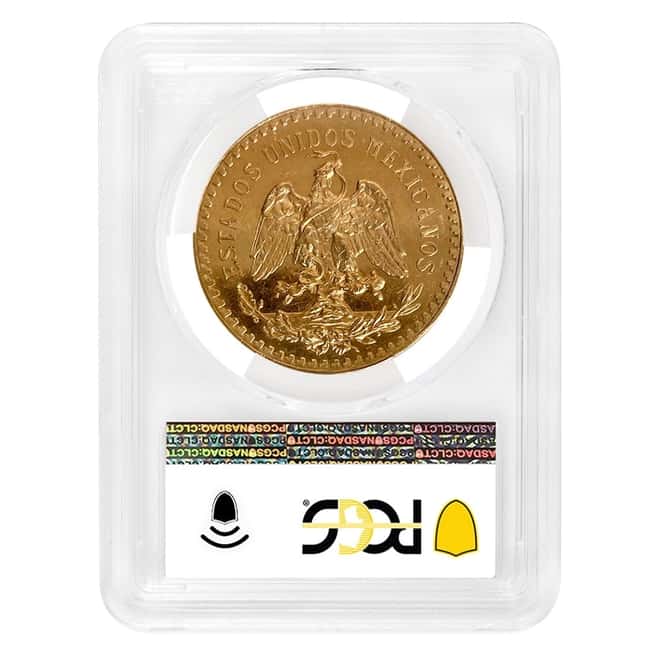 1947 Mexico 50 Pesos Gold Coin PCGS MS 63 PL