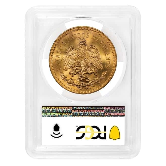 1947 Mexico 50 Pesos Gold Coin PCGS MS 67