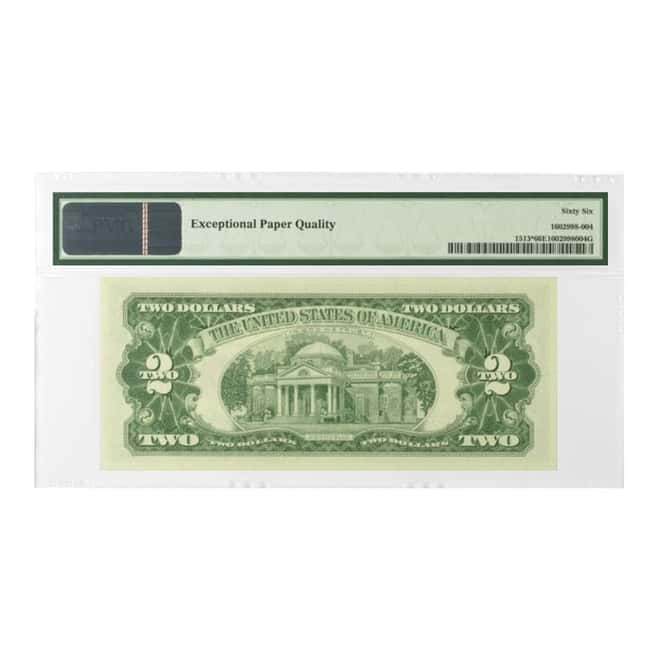 1963 $2 Legal Tender Currency Note FR 1513*(*A Block) PMG GEM UNC 66 EPQ