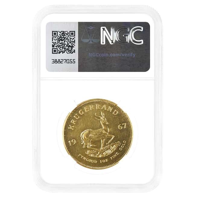 1967 South Africa 1 oz Gold Krugerrand NGC AU 58