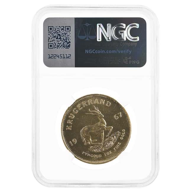 1967 South African 1 oz Gold Krugerrand NGC MS 67