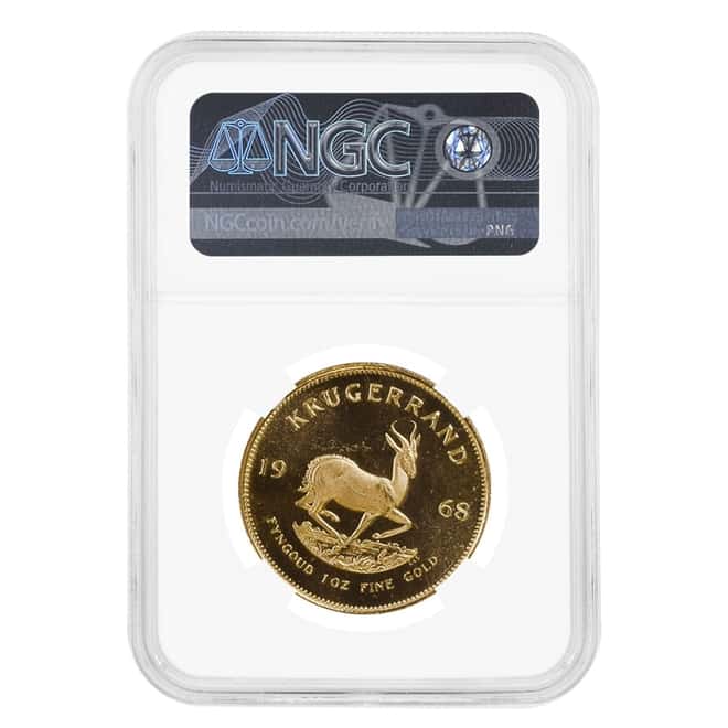 1968 1 oz Proof Gold Krugerrand NGC PF 66 Cameo