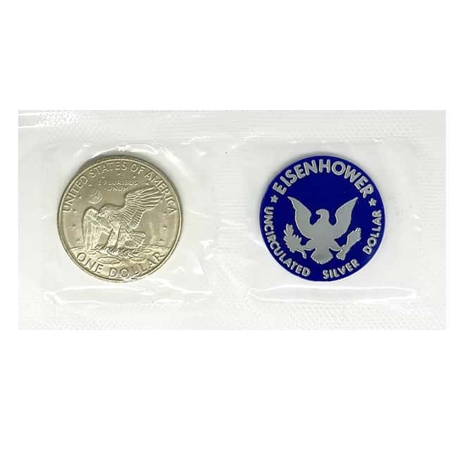 1971-1974 Eisenhower Dollar 40% Silver BU (Blue Mint Envelope, Soft Pack)