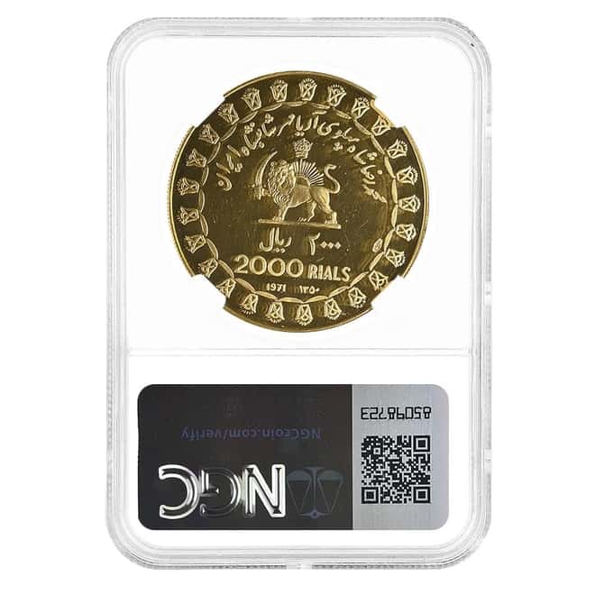 1971 2500th Ann. of Persian Empire Proof Gold Coin NGC PF 63
