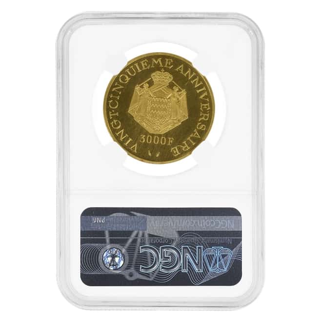 1974 Monaco 0.92 oz Rainier III 3000 Francs Gold Coin NGC PF 61 UCAM