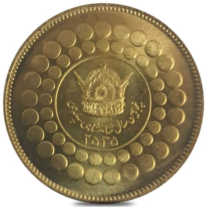 1976 (MS 2535) 20.3 Gram Pahlavi Golden Jubilee Gold Medal BU