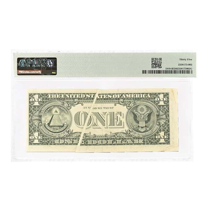 1977 $1 Federal Reserve Currency Note NY Gutter Fold PMG VF 35