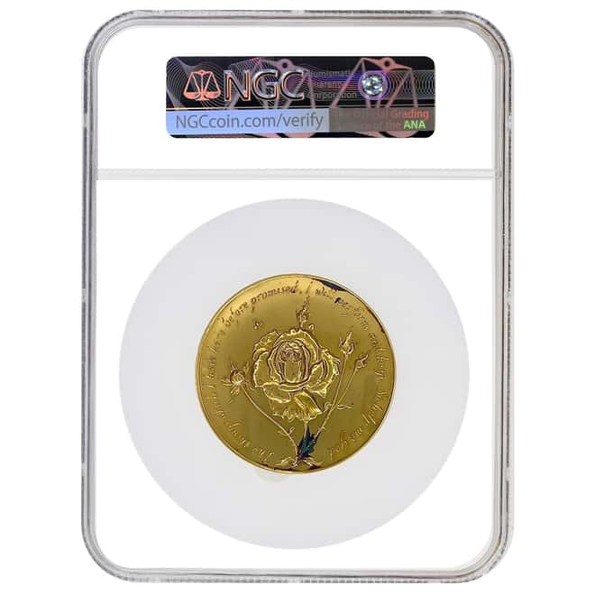 1977 Spink & Son 117.18 g Queen Elizabeth II Silver Jubilee Gold Medallion NGC MS 63