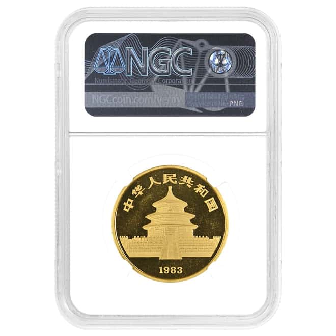 1983 China 1 oz Gold Panda 100 Yuan NGC MS 67