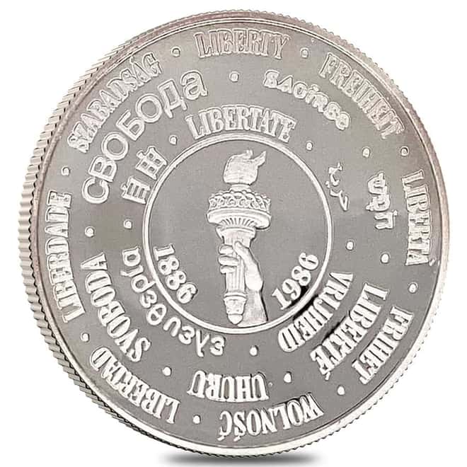 1985 1 oz Johnson Matthey MTB Liberty Silver Round .999 Fine