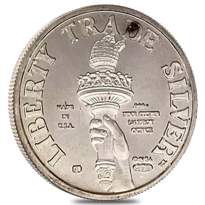 1986 1/4 oz Engelhard MTB Liberty Trade Silver Round .999+ Fine