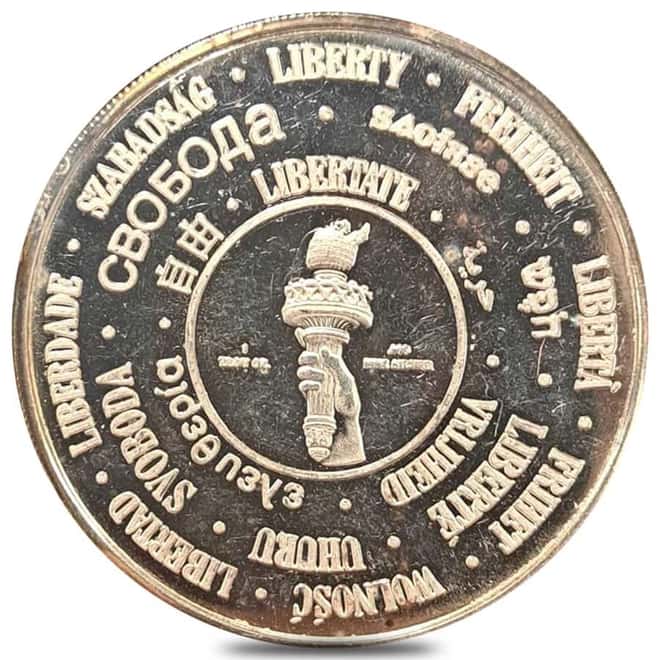 1986 1 oz MTB Liberty Silver Round .999 Fine