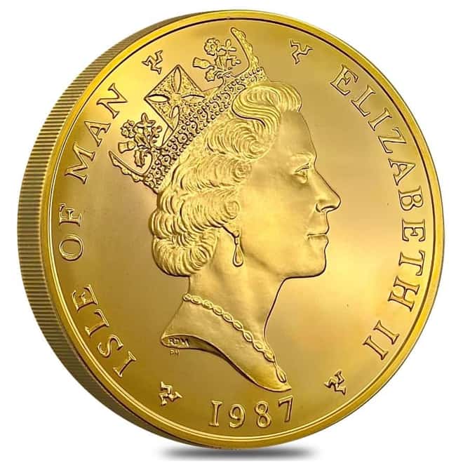 1987 Isle of Man 10 oz Gold Angel Coin BU