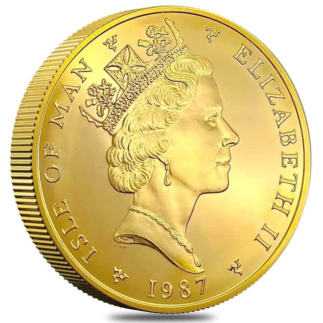 1987 Isle of Man 15 oz Gold Angel Coin BU