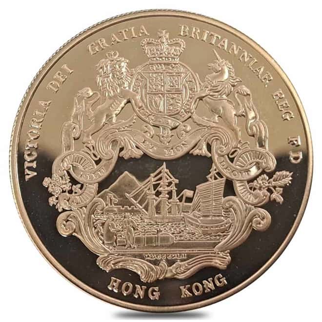 1989 1.4 oz The Royal Visit to Hong Kong Proof Gold Medal (w/Box & COA)