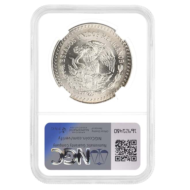 1989 1 oz Mexican Silver Libertad Coin NGC MS 66
