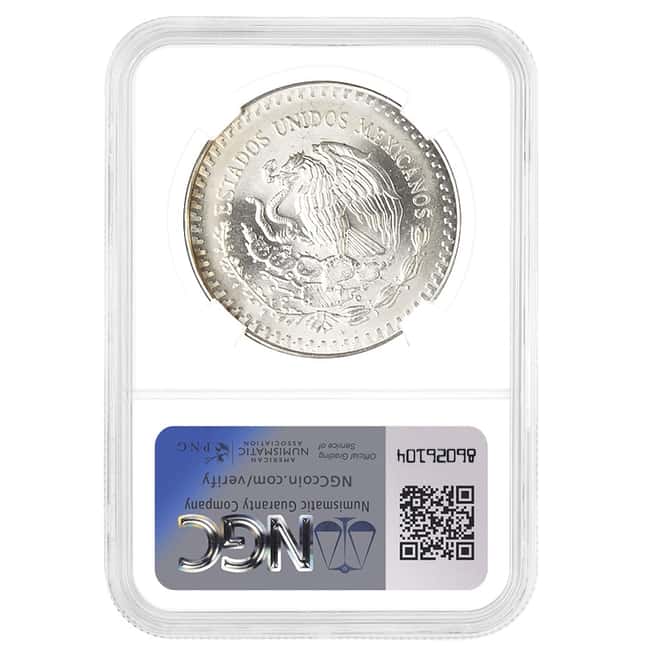 1989 1 oz Mexican Silver Libertad Coin NGC MS 68
