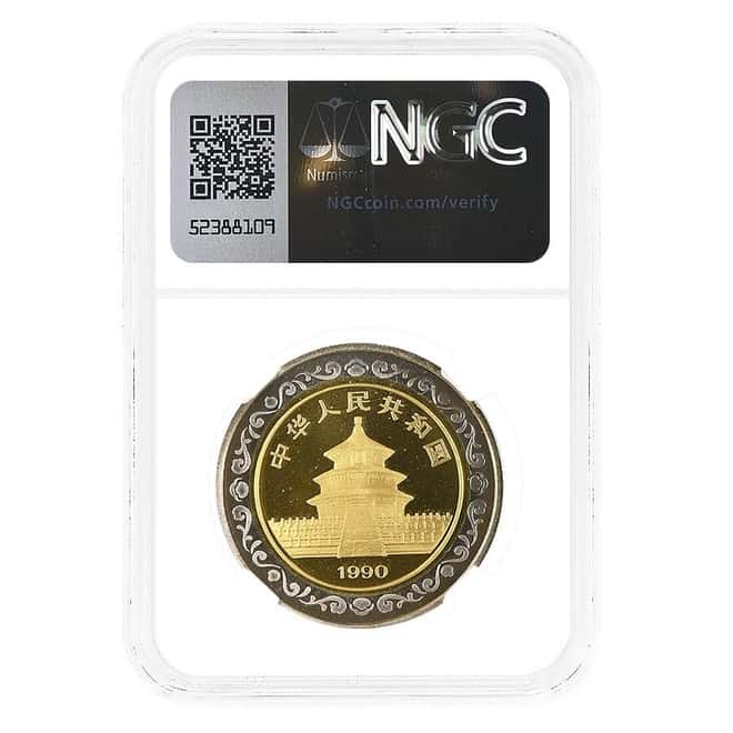 1990 1/2 oz Chinese Gold/Silver Panda Bimetallic NGC PF 68 UCAM