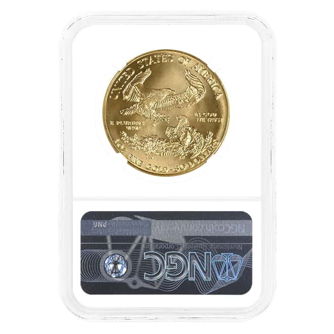 1990 1 oz Gold American Eagle $50 Coin NGC MS 70