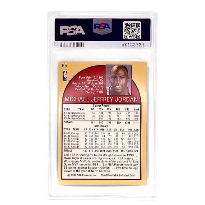 1990 Hoops Michael Jordan #65 Basketball Card PSA 8 NM-MT