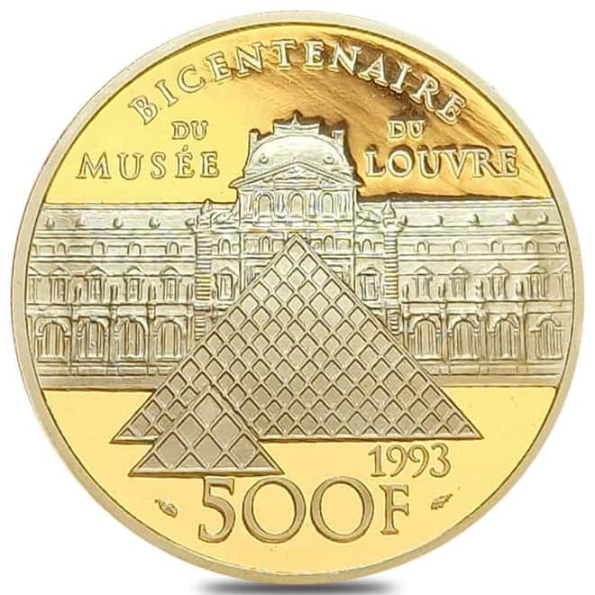 1993 1 oz France Bicentennial of the Louvre Mona Lisa Gold Coin (w/Box & COA)