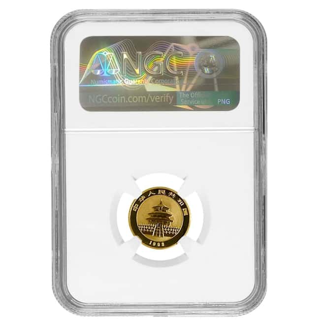 1993 P 1/10 oz Chinese Proof Gold Panda 10 Yuan NGC PF 68 UCAM