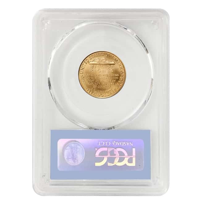 1993-W Gold $5 James Madison Commemorative Coin PCGS MS 70