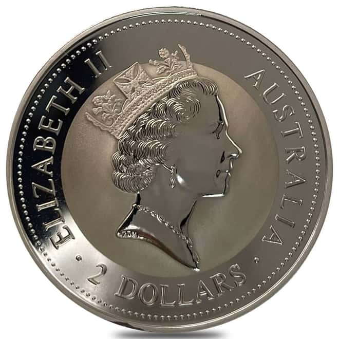 1995 2 oz Silver Australian Kookaburra Perth Mint .999 Fine BU