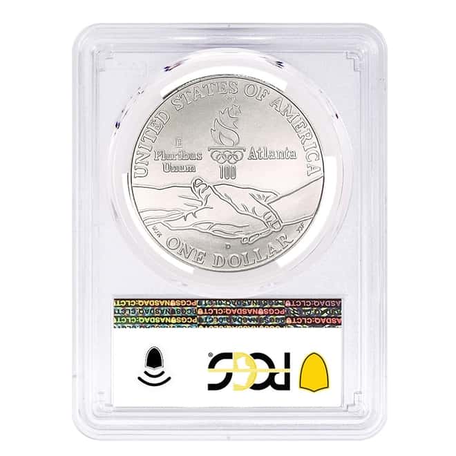 1995 D Olympics Cycling $1 Silver Dollar Commemorative PCGS MS 70