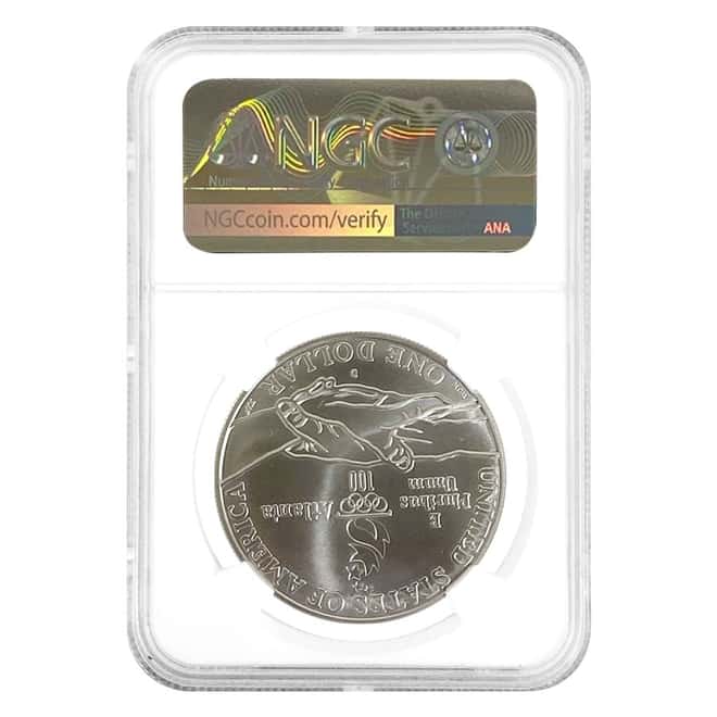 1995 D Olympics Gymnastics $1 Silver Dollar Commemorative NGC MS 70