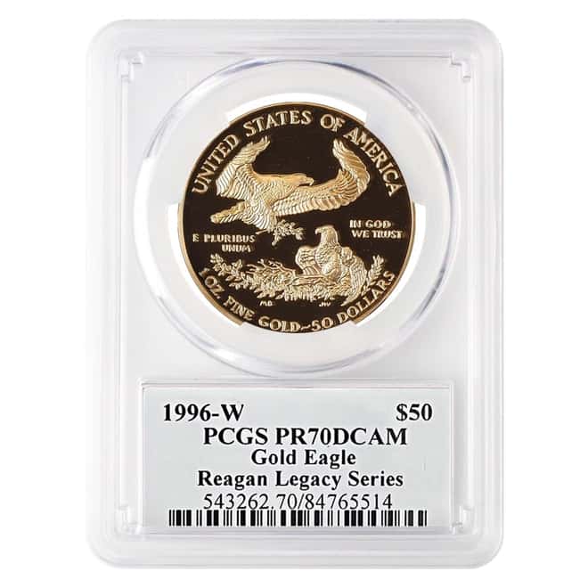 1996 W 1 oz $50 Proof Gold American Eagle PCGS PF 70 DCAM - Reagan Legacy Series