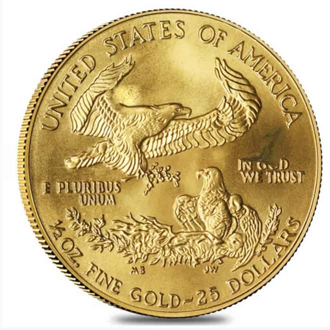 1997 1/2 oz $25 Gold American Eagle Abrasions