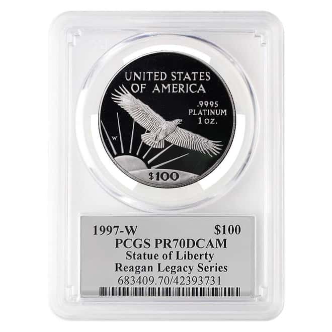 1997-W 1 oz Proof Platinum American Eagle PCGS PF 70 (Reagan)