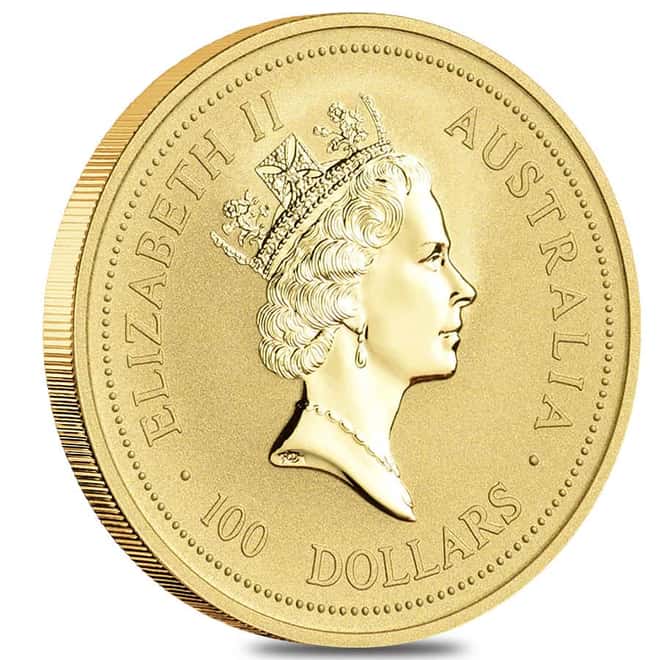 1998 1 oz $100 Gold Lunar Year of the Tiger Australia Perth Mint Series I BU