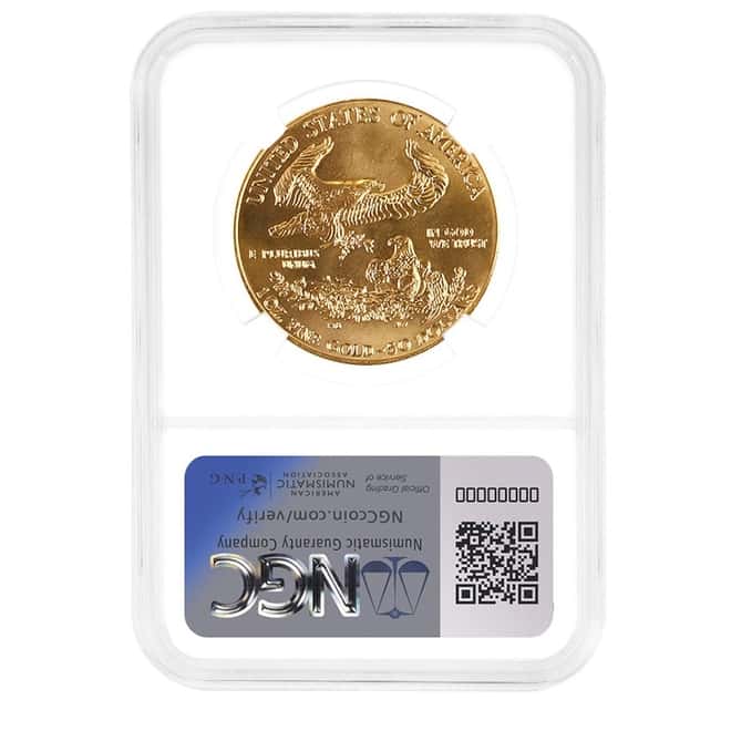 1998 1 oz $50 Gold American Eagle NGC MS 69 Mint Error (Obv Struck Thru)